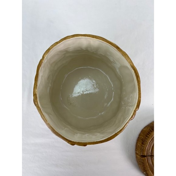 Vintage Forest Owl Cookie Jar with Acorn Top 1970s Ceramic - Picture 6 of 10